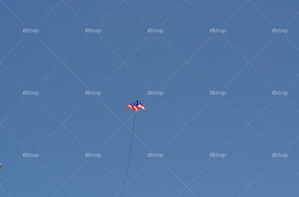 Kite over beach in Galveston Texas in the sky