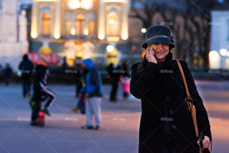 Woman using in mobile phone