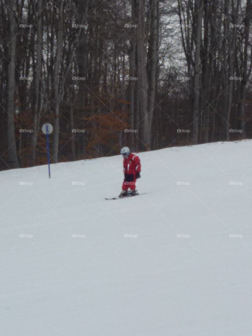 skier on mountain. snow. ice. winter time