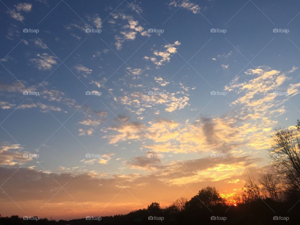 Cotton candy sky. A stop on the road side in Ohio at sunset.  Wow