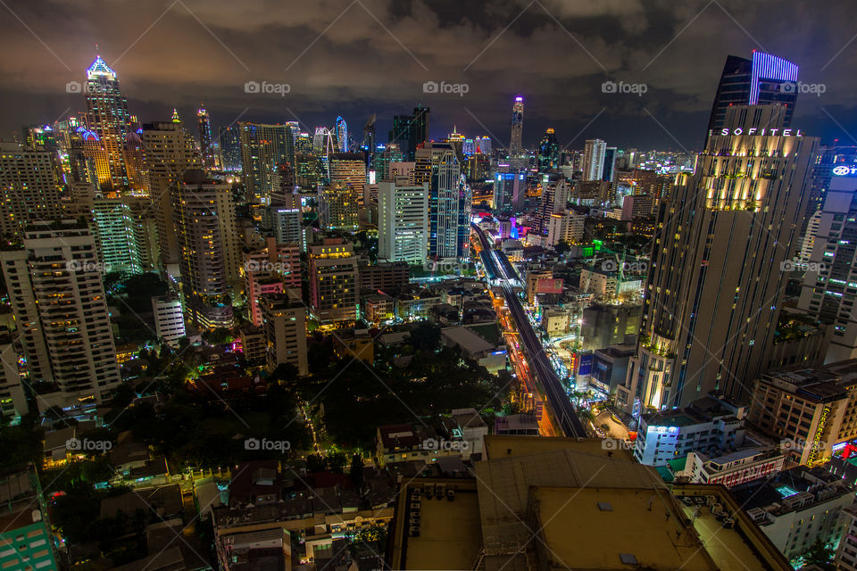 Bangkok downtown. Rooftop adventure on the top Sheraton Grande Sukhunvit at Asoke Bts Station. Stunning view, isn't it?