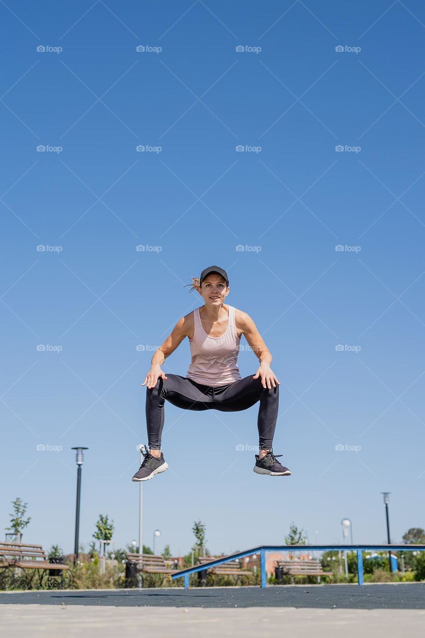 woman working out outdoors