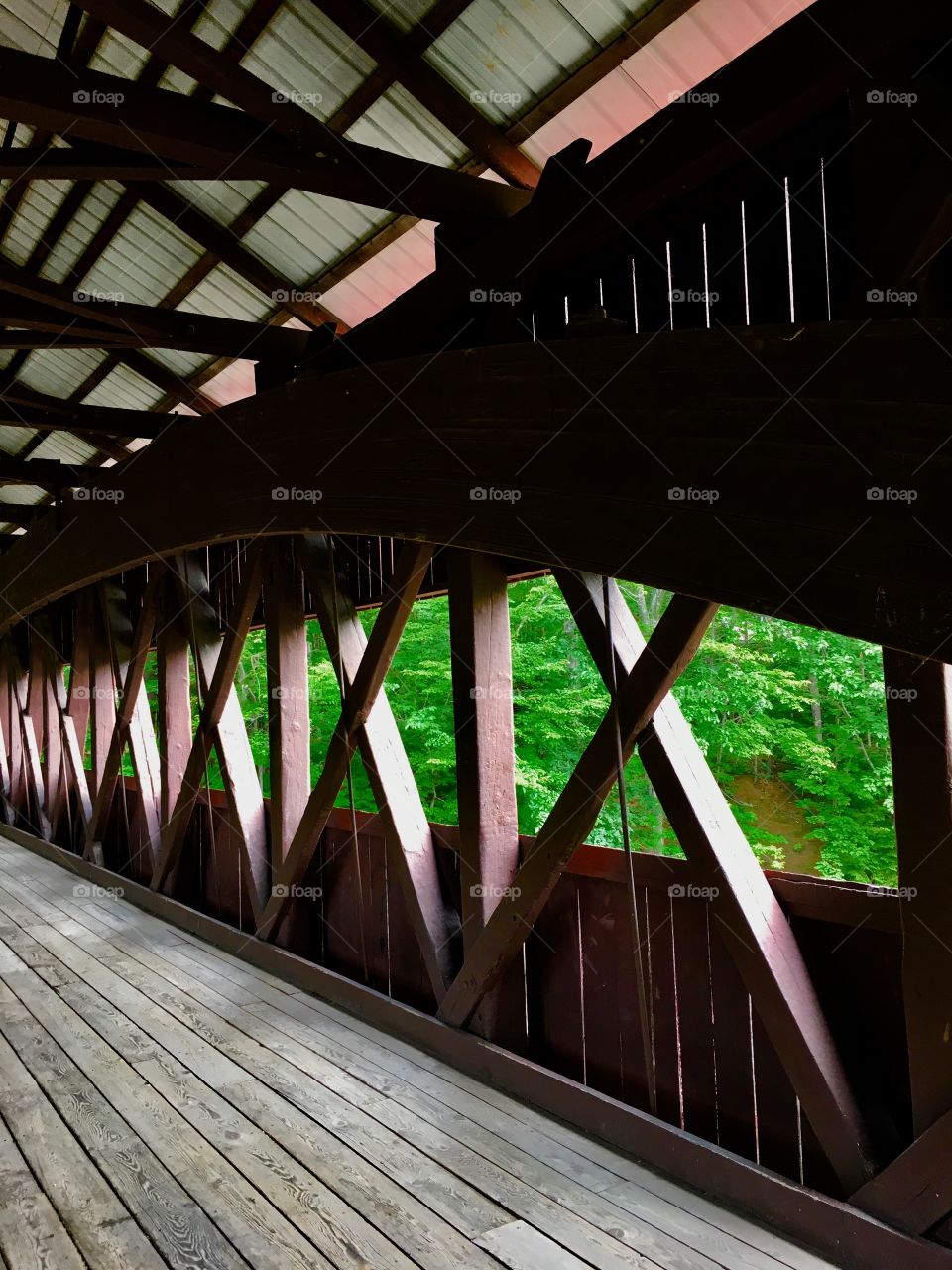 Inside The Conway New Hampshire Covered Bridge 