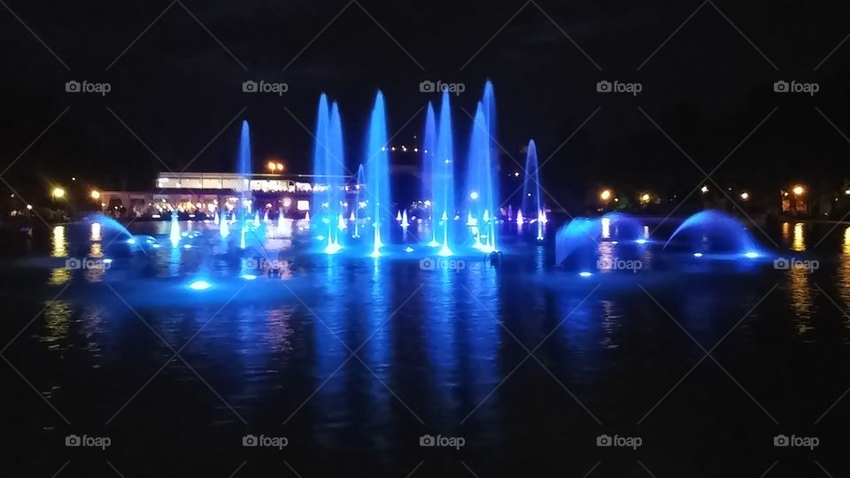 Colourful fountains