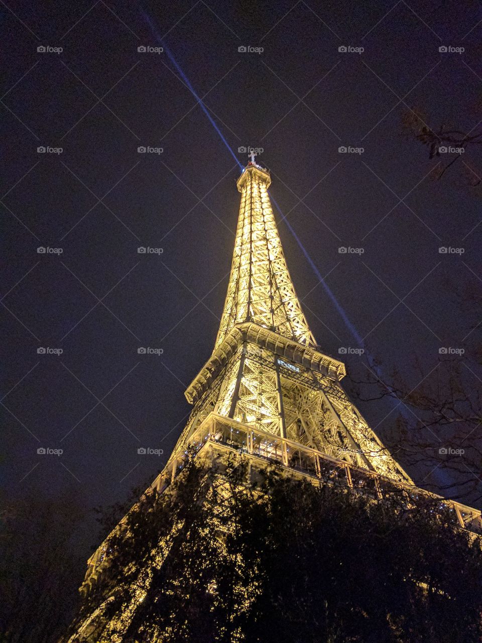 Eiffel tower at night.