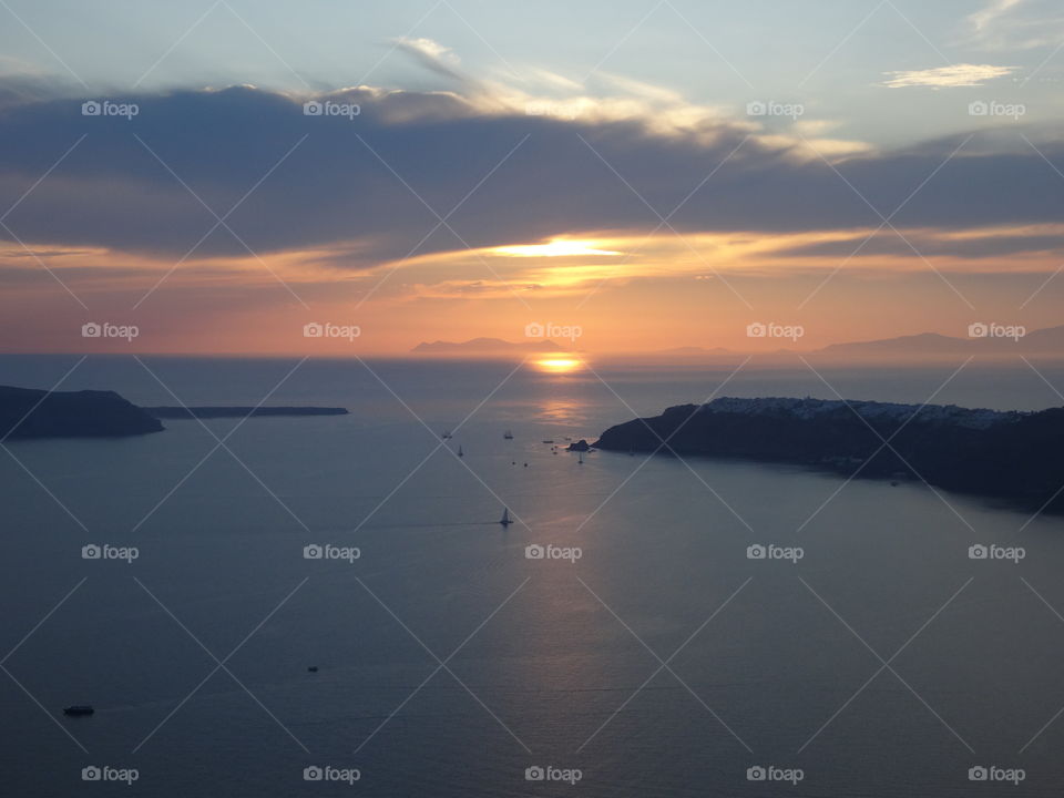 sunset in Santorin