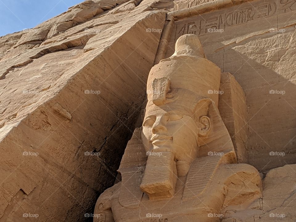 The Colossal statues guarding the Temple of Abu Simbel