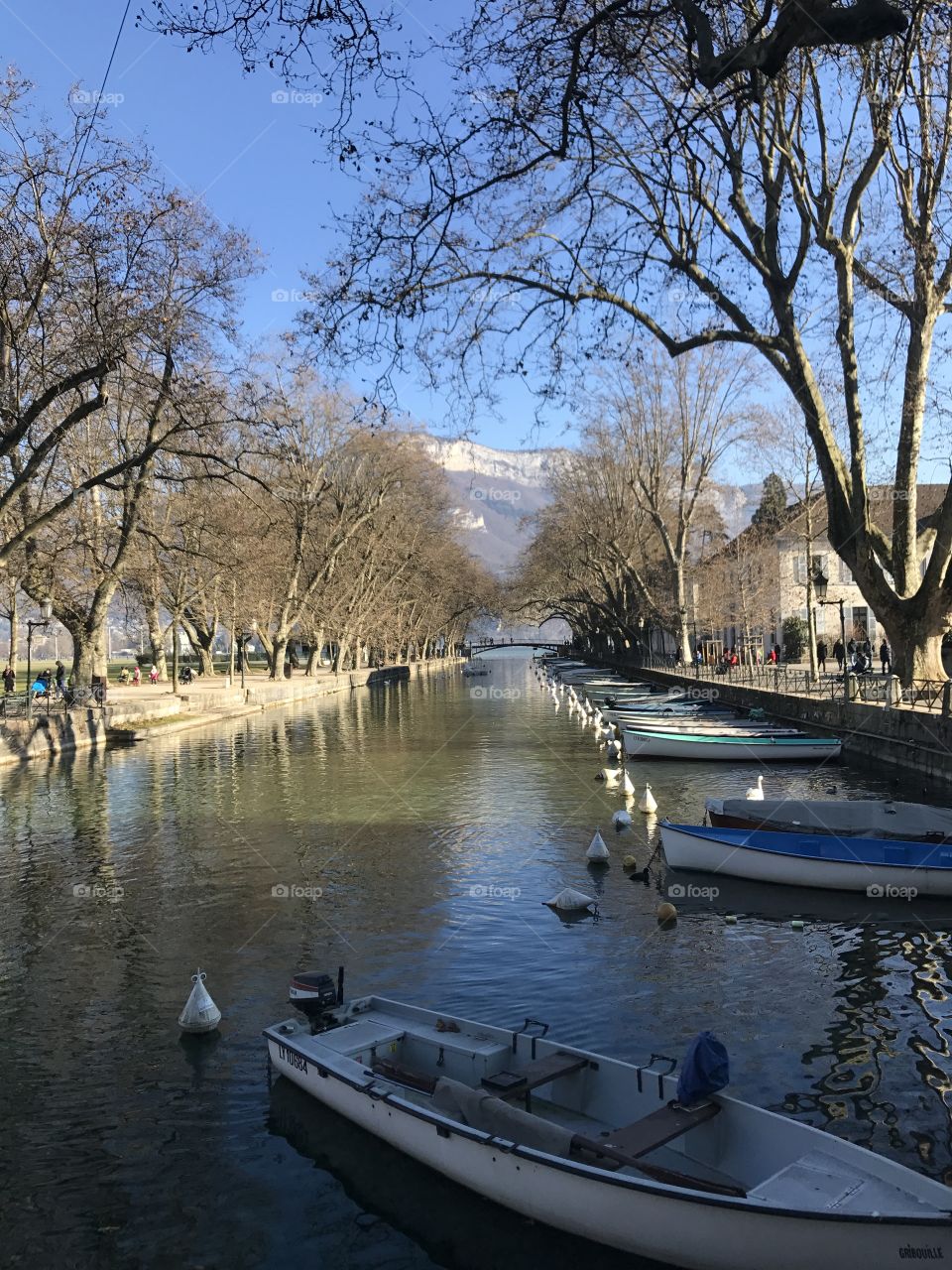 Rhône Alpes  Annecy France french Francia falling boat mountain travel