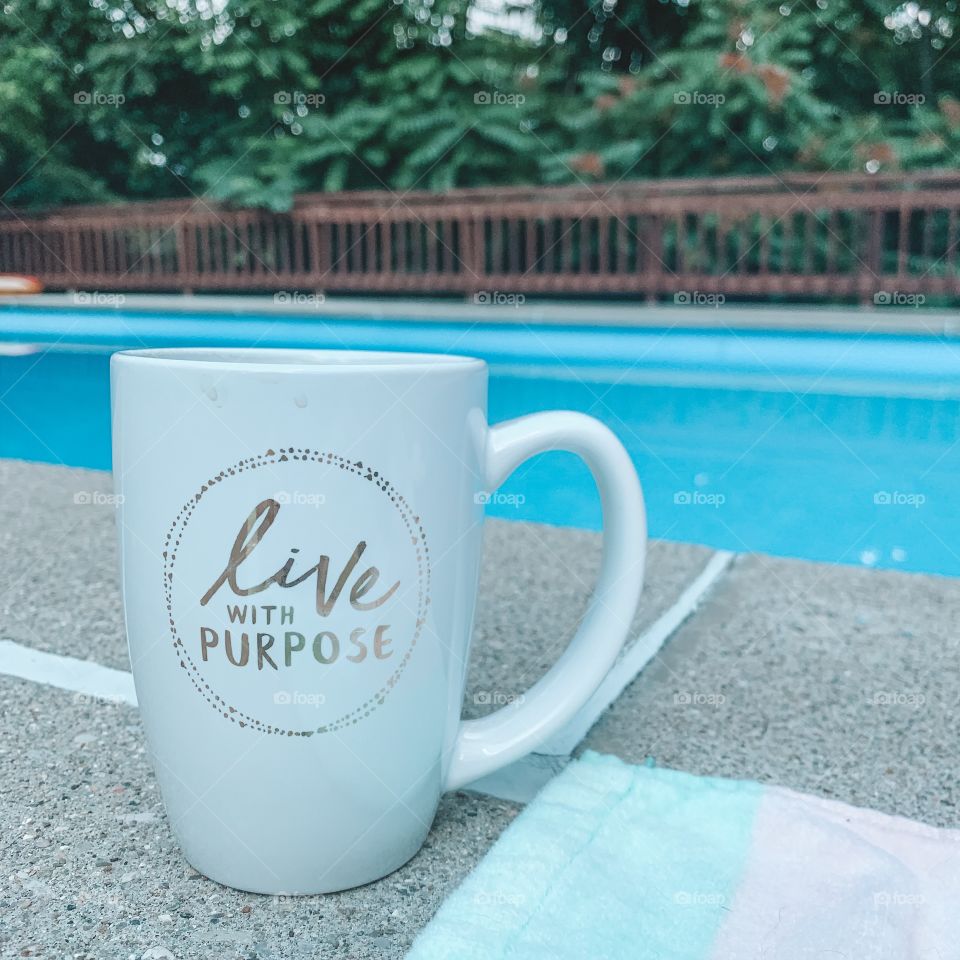 Coffee by the pool 