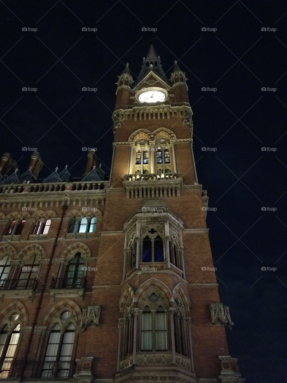 St. Pancras' glowing clocktower