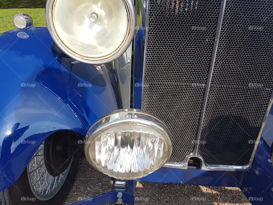 Car light and grill