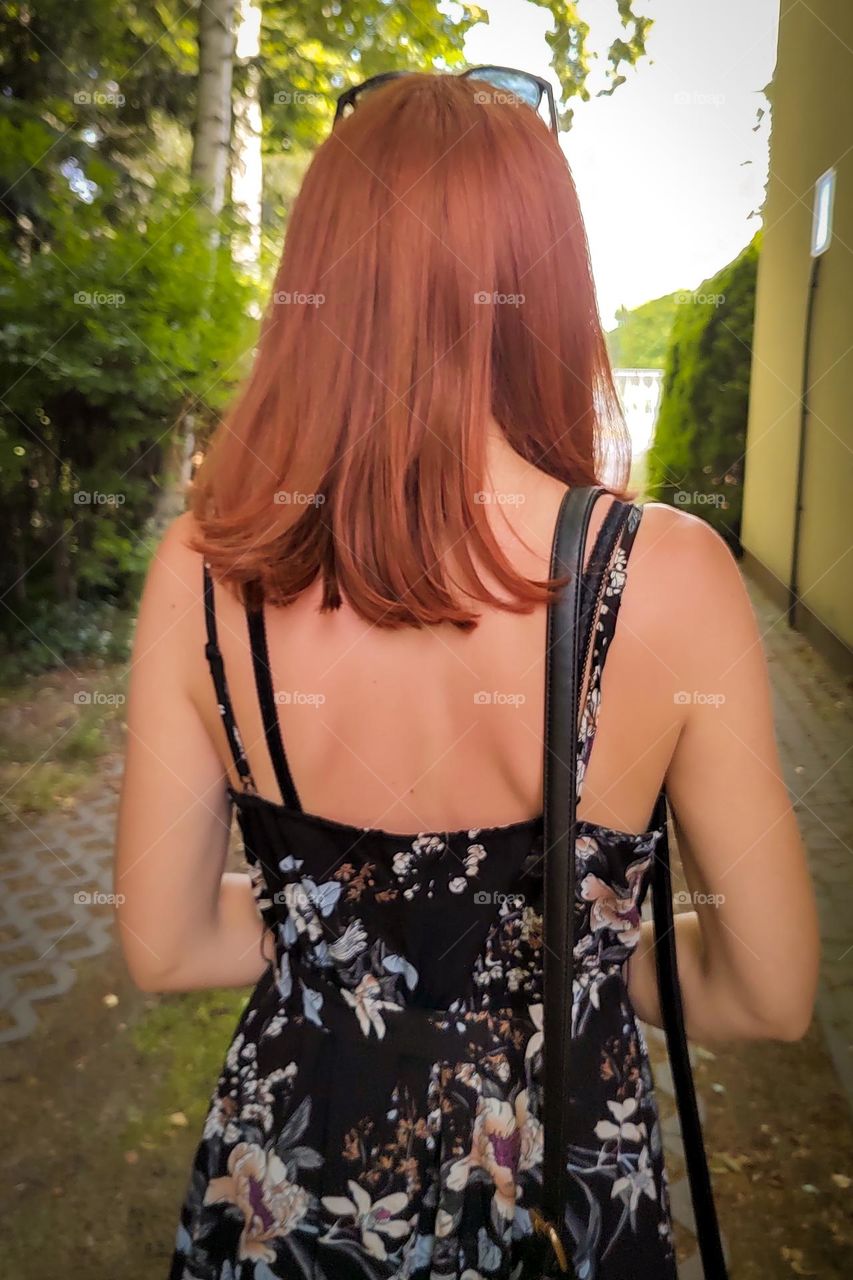 Short, straight red hair