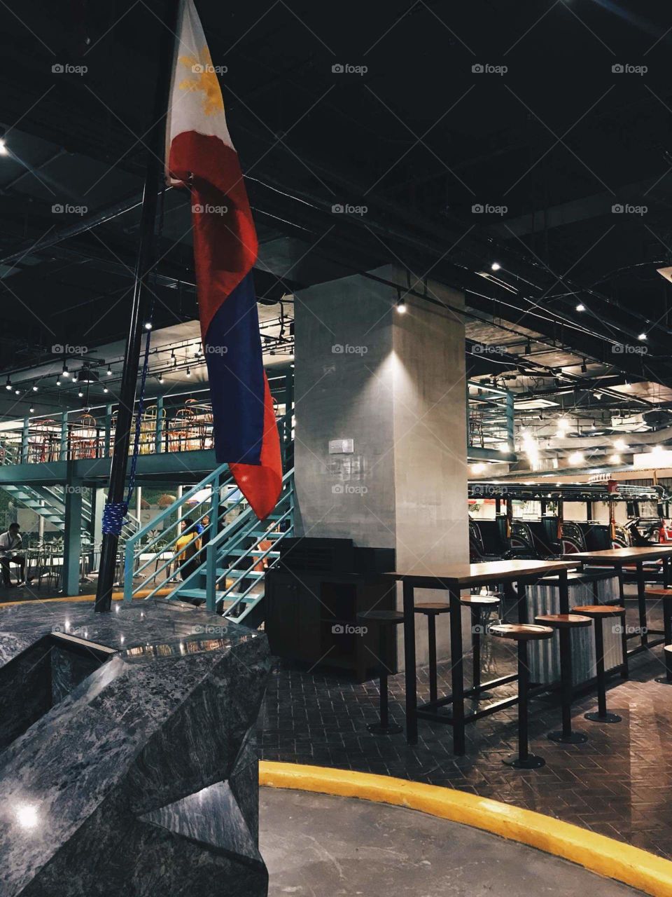 Philippine Flag inside the restaurant.