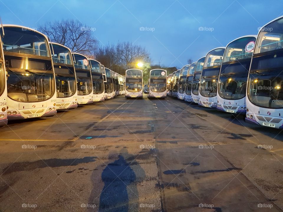 parked busses