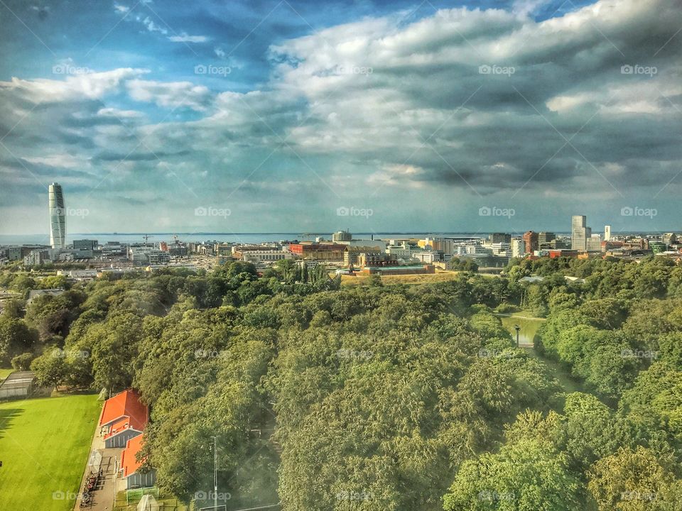 City view from kronprinsen in Malmoe sweden