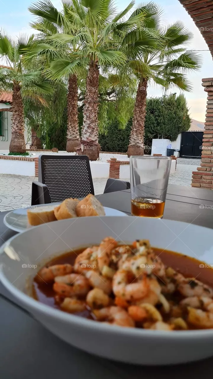Plate of scampis