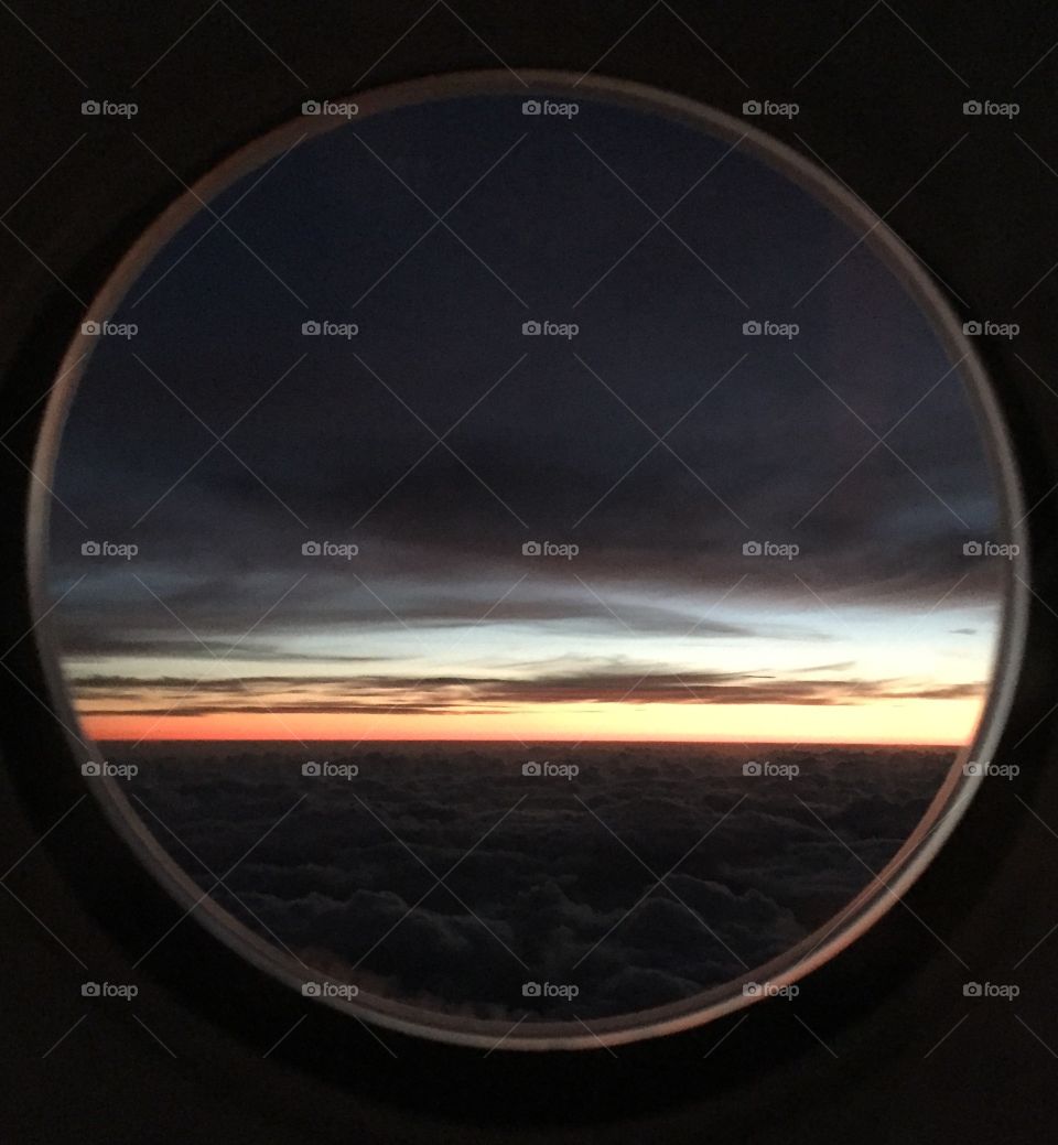 View from aircraft at dusk