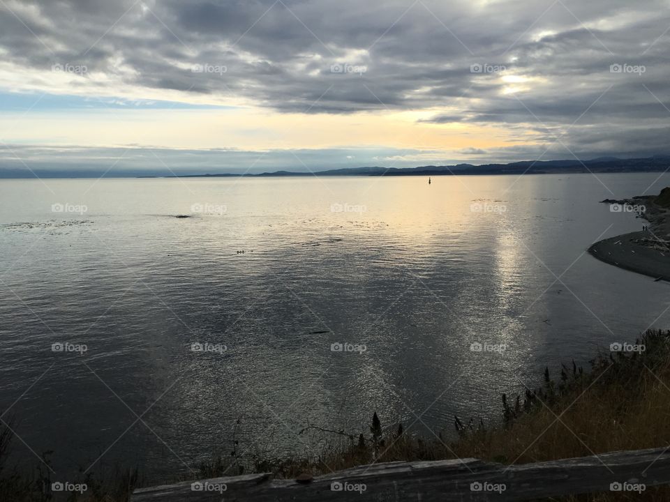 Clouds reflecting in ocean