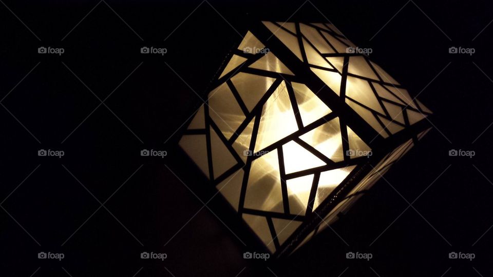 cube lightened on the floor