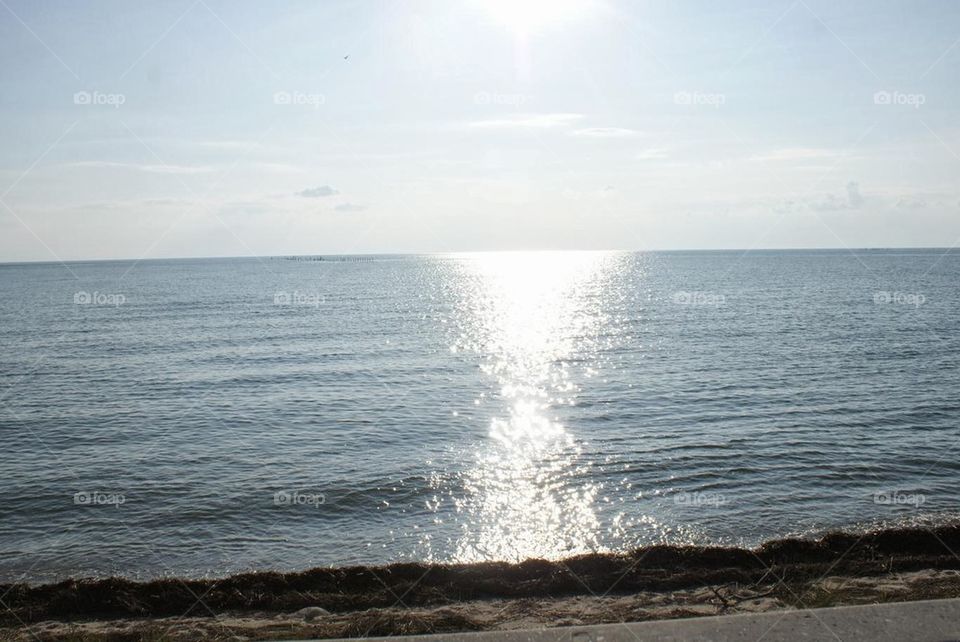Sun on the ocean
