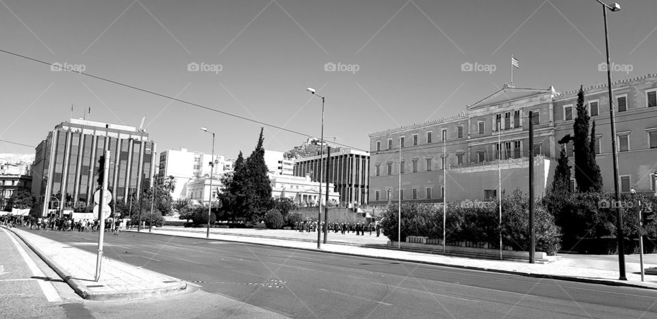 walking through town