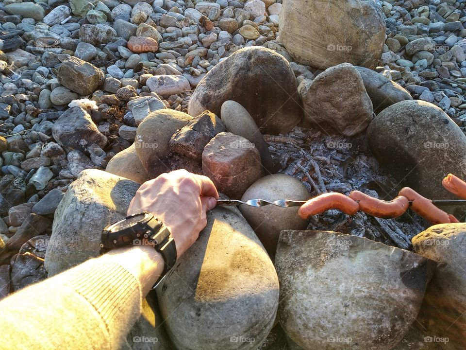 абстрактное приготовление пищи на пляже