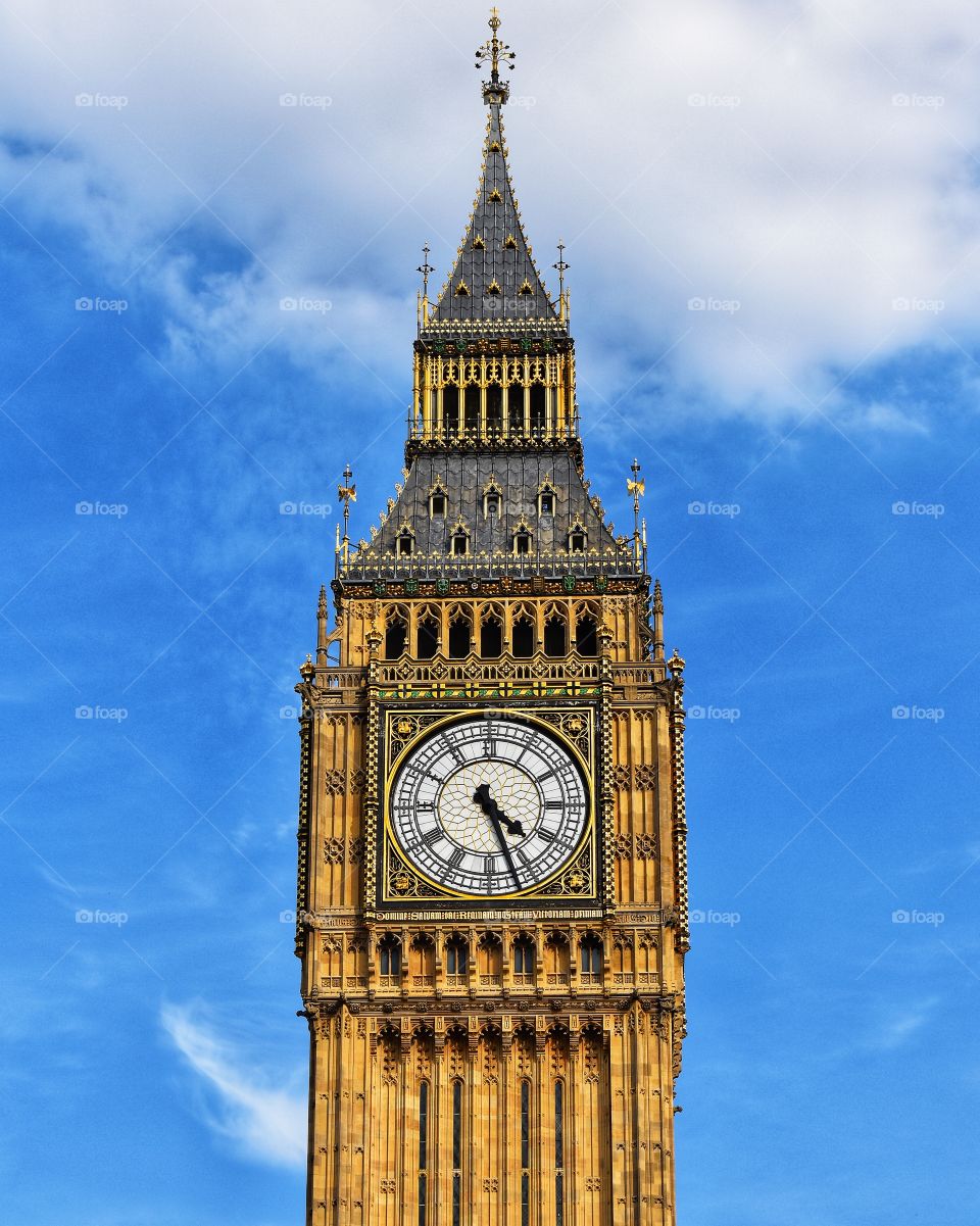 I took this shot of Big Ben while walking the streets of London in 2017.  I had lucky timing and was able to catch a picture of the clock face before they covered it up with construction.