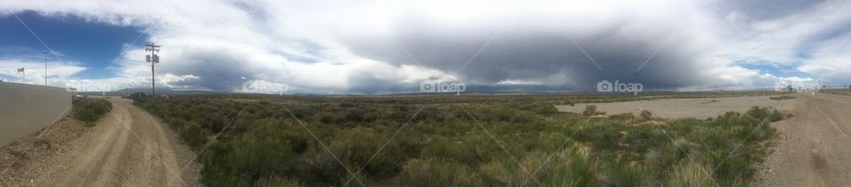 Field and clouds waste land 