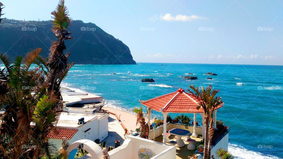 Citara Bay seen by a local chalet on the Italian island of Ischia