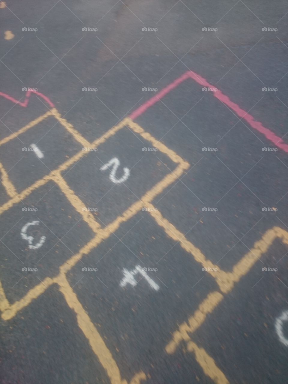 Little bit hopscotch in the school playground at howdenburn in Jedburgh on April 21st 2019