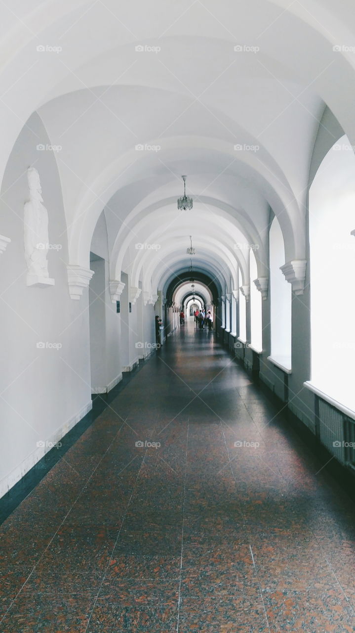 long corridor in the building