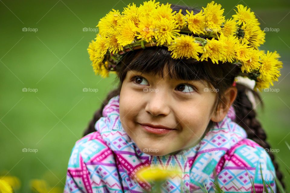 Cute girl in a flower crown