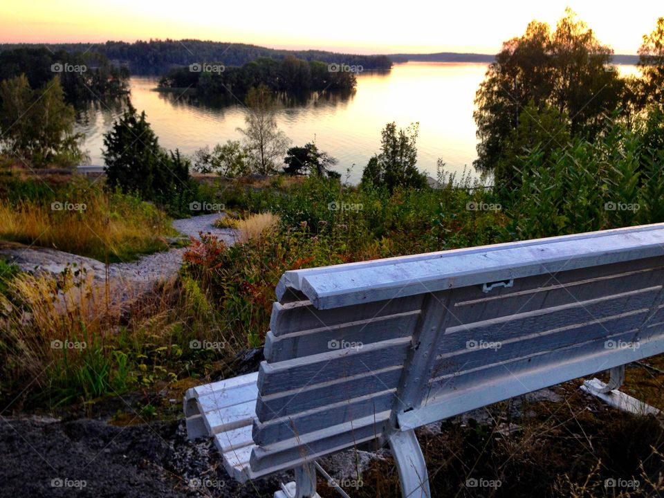 View of empty bench