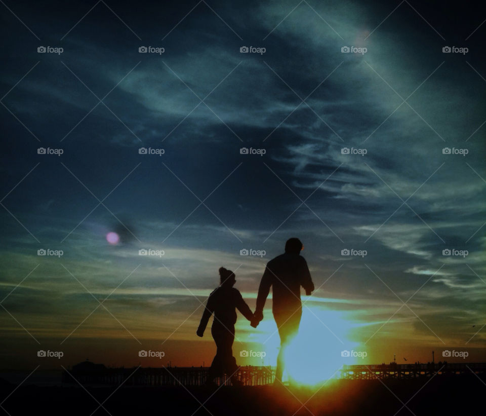 california beach sky woman by analia