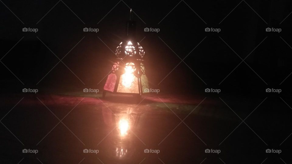 Lantern and candle