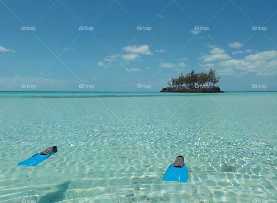 Snorkeling in clear turquoise water