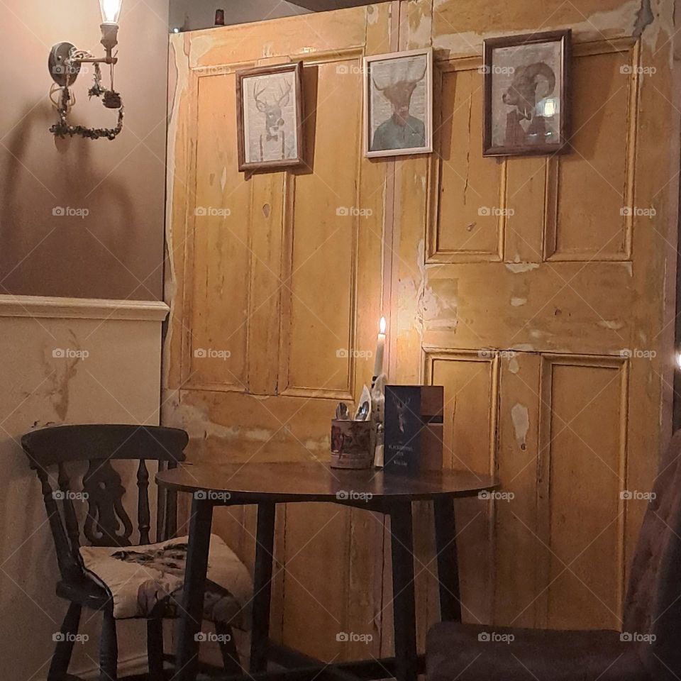 cosy dinner table and wall