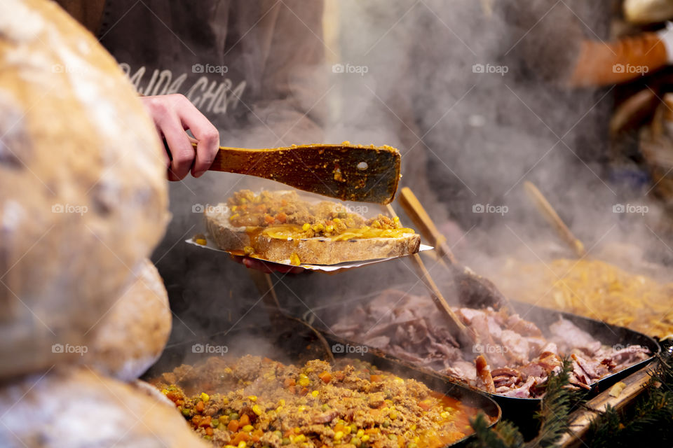 Traditional Galician bread chunk