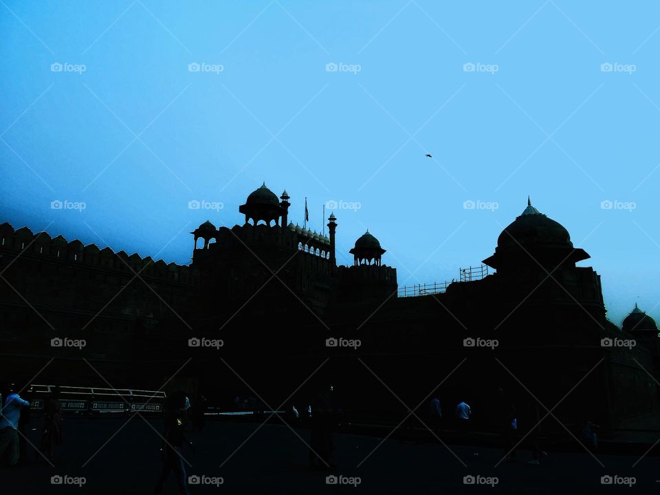 Red fort New Delhi India (Side View in night Mode)