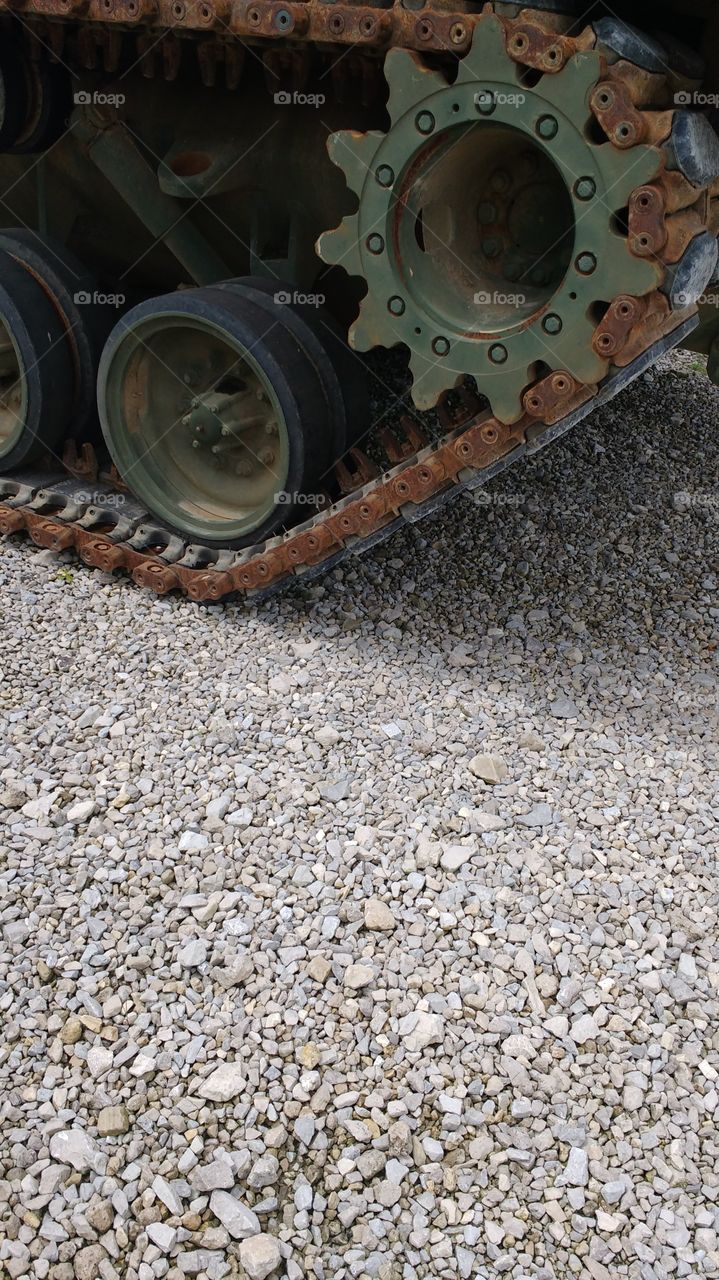 photo of some tank treads