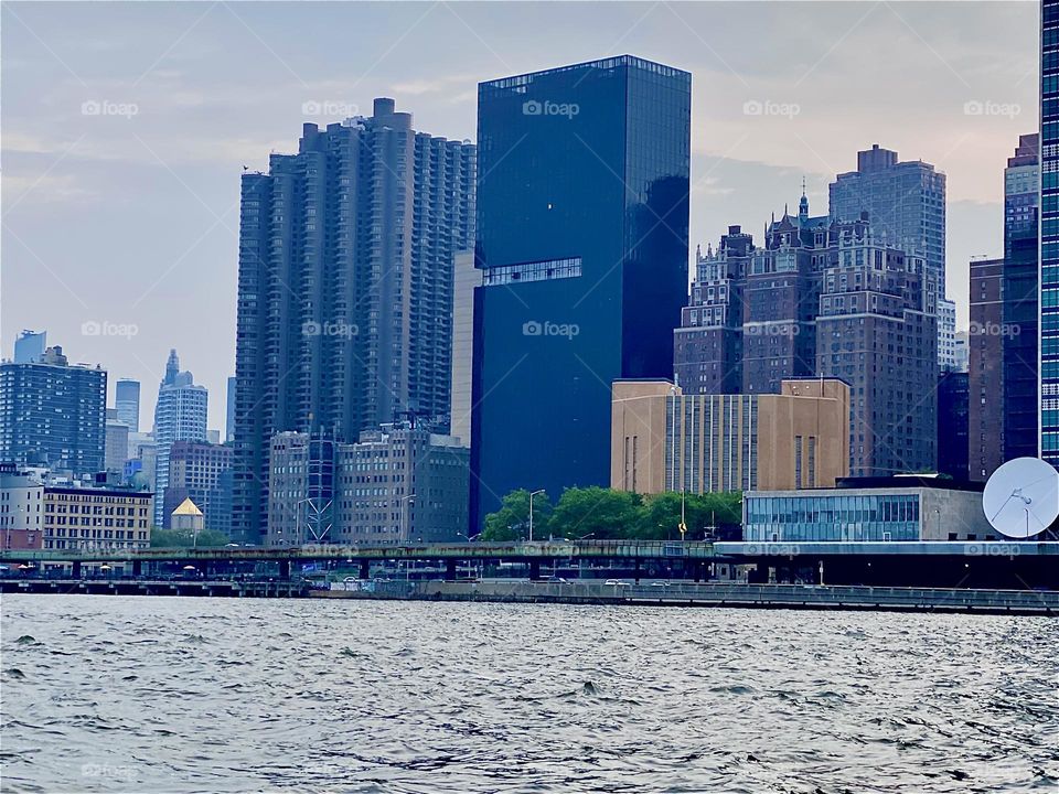 Along the “Upper East Side” of “Manhattan” many clusters of high rise buildings to skyscrapers can be encountered. We drove past here with our new sailboat on her maiden voyage. She hasn’t been named yet. 2023. Hypnotic Productions