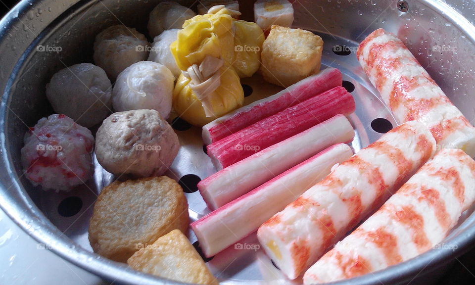 assorted fish ball and squid ball