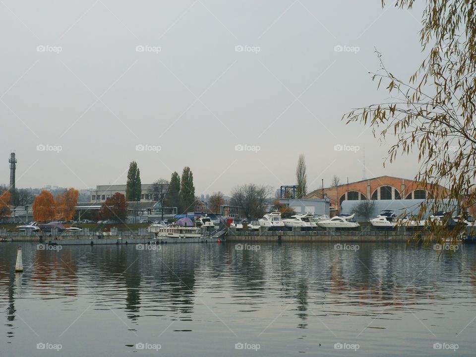 Dnipro River, views of Podil, Kyiv city, Fall 2016