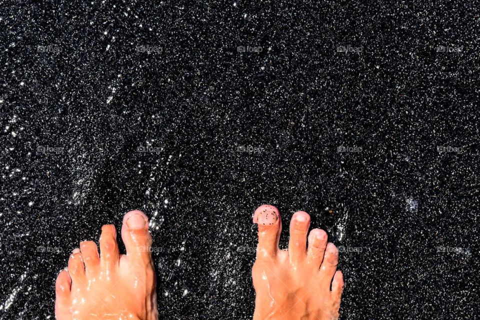 on black sand