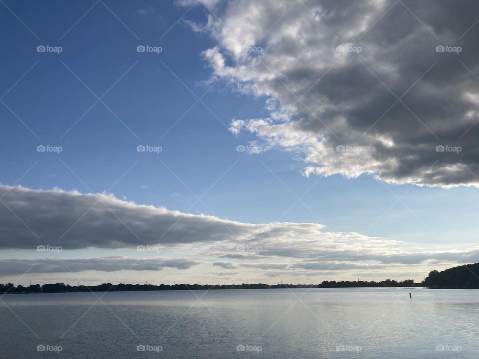 Clouds and lake