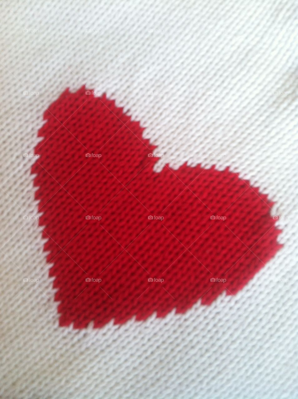 Knitted heart shape 