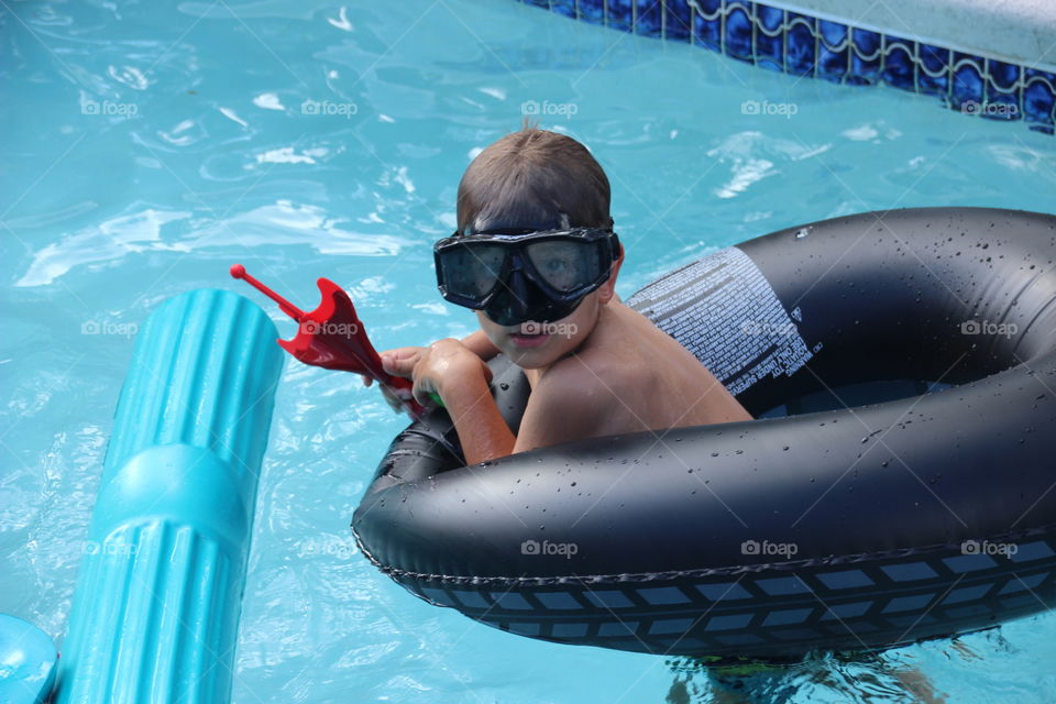 Pool fun with family
