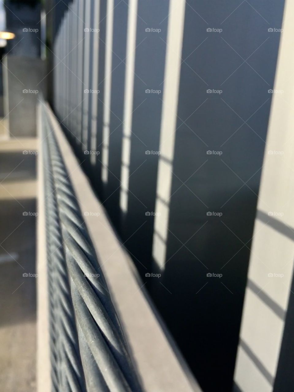 Lines of metal Vibrations in a Disney Springs Parking garage top level in Florida 