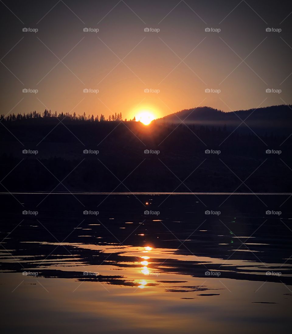 Summer sunset at the lake 