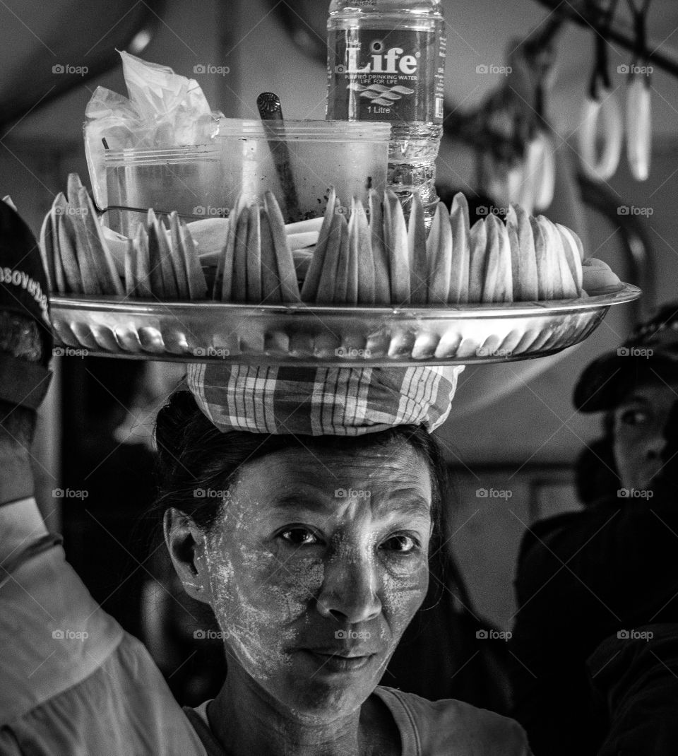 Rangoon/Myanmar-April 14 2019:Crowd people on the train